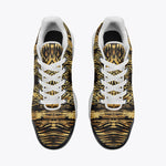 Air Cushion Sneakers Gold Foil Tiger Pattern