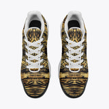 Air Cushion Sneakers Gold Foil Tiger Pattern