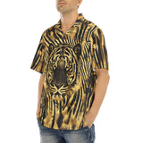 Hawaiian Shirt Gold Foil Tiger Pattern