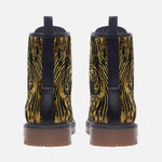 Leather Boots Gold Foil Tiger Pattern