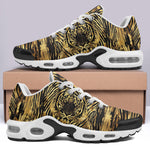 Air Cushion Sneakers Gold Foil Tiger Pattern