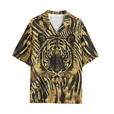 Hawaiian Shirt Gold Foil Tiger Pattern