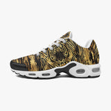 Air Cushion Sneakers Gold Foil Tiger Pattern