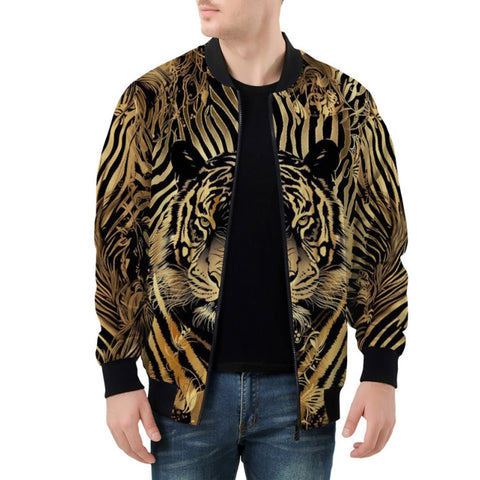 Bomber Jacket Gold Tiger Stripes