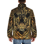 Down-Padded Puffer Jacket Gold Tiger Stripes