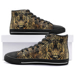 High-Top Canvas Shoes Gold Tiger Stripes