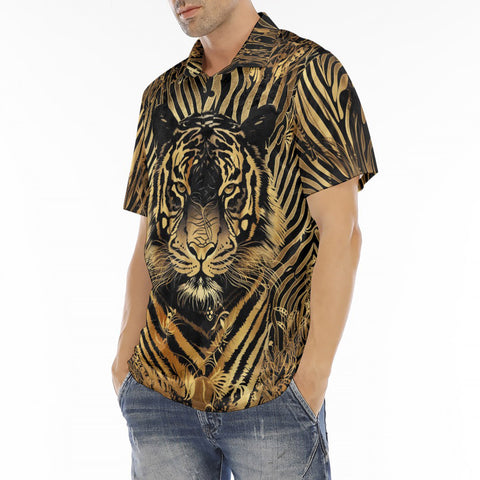 Men's Polo Shirt Gold Tiger Stripes