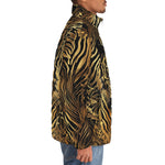 Down-Padded Puffer Jacket Gold Tiger Stripes