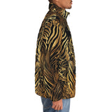 Down-Padded Puffer Jacket Gold Tiger Stripes