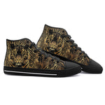 High-Top Canvas Shoes Gold Tiger Stripes