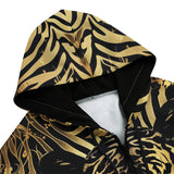 Men's Zip Up Hoodie Gold Tiger Stripes