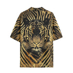 Hawaiian Shirt Gold Tiger Stripes