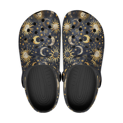 Classic Clogs Golden Suns and Moons