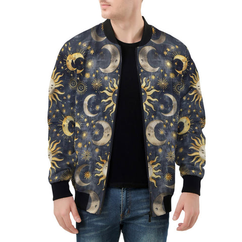 Bomber Jacket Golden Suns and Moons