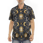 Men's Polo Shirt Golden Suns and Moons