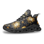 Sports Mesh Sneakers Golden Suns and Moons