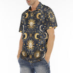 Men's Polo Shirt Golden Suns and Moons