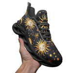 Sports Mesh Sneakers Golden Suns and Moons