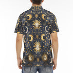 Men's Polo Shirt Golden Suns and Moons