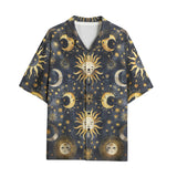 Hawaiian Shirt Golden Suns and Moons
