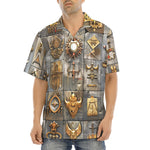 Hawaiian Shirt Bronze Futuristic Symbols and Emblems