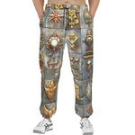 Men's Sweatpants Bronze Futuristic Symbols and Emblems