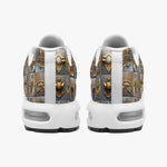 Air Cushion Sneakers Bronze Futuristic Symbols and Emblems