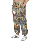 Men's Sweatpants Bronze Futuristic Symbols and Emblems