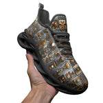 Sports Mesh Sneakers Bronze Futuristic Symbols and Emblems