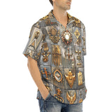 Hawaiian Shirt Bronze Futuristic Symbols and Emblems