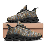 Sports Mesh Sneakers Bronze Futuristic Symbols and Emblems