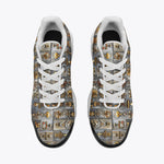 Air Cushion Sneakers Bronze Futuristic Symbols and Emblems