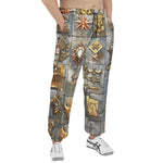 Men's Sweatpants Bronze Futuristic Symbols and Emblems