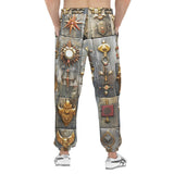 Men's Sweatpants Bronze Futuristic Symbols and Emblems