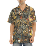 Hawaiian Shirt Golden Symbols and Emblems