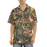 Hawaiian Shirt Golden Symbols and Emblems