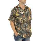 Hawaiian Shirt Golden Symbols and Emblems