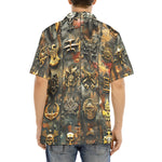 Hawaiian Shirt Golden Symbols and Emblems