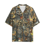 Hawaiian Shirt Golden Symbols and Emblems