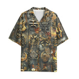 Hawaiian Shirt Golden Symbols and Emblems