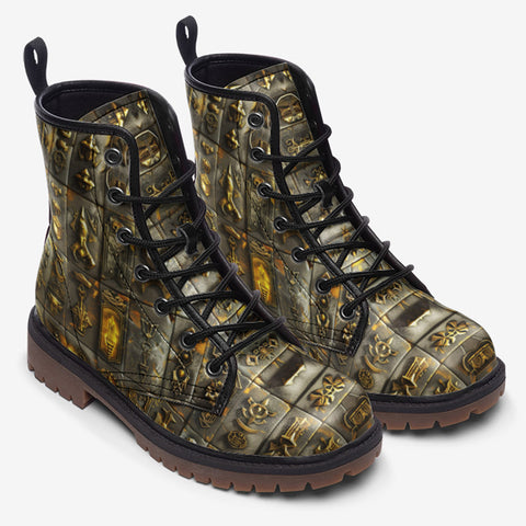 Leather Boots Magical Symbols Art