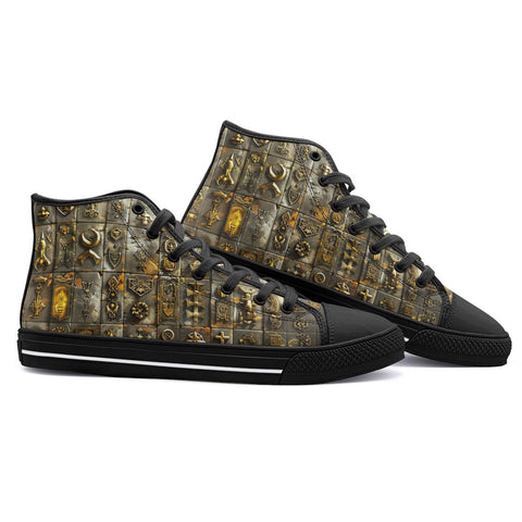 High-Top Canvas Shoes Magical Symbols Art