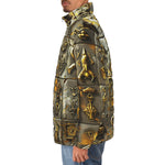 Down-Padded Puffer Jacket Magical Symbols Art