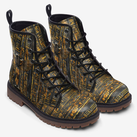 Leather Boots Ancient Egyptian Hieroglyphs