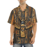 Hawaiian Shirt Wooden Egyptian Hieroglyphs