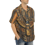 Hawaiian Shirt Wooden Egyptian Hieroglyphs