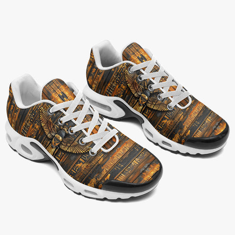 Air Cushion Sneakers Wooden Egyptian Hieroglyphs