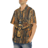 Hawaiian Shirt Wooden Egyptian Hieroglyphs