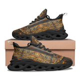 Sports Mesh Sneakers Wooden Egyptian Hieroglyphs