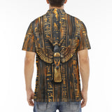 Men's Polo Shirt Wooden Egyptian Hieroglyphs